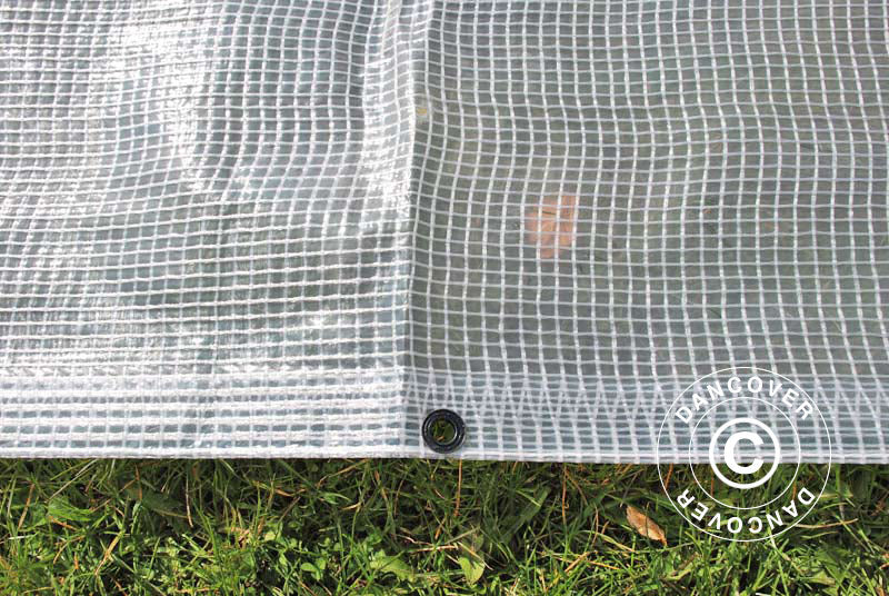 Tarpaulin 6x10 m, Net reinforced PE 200 g/m², Clear