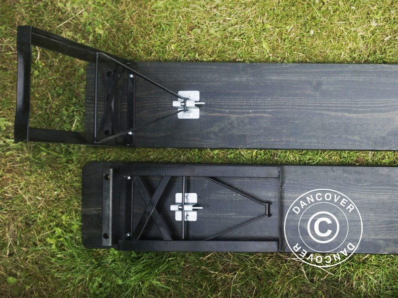 Beer Table Set PRO 200x60x78 cm, Black