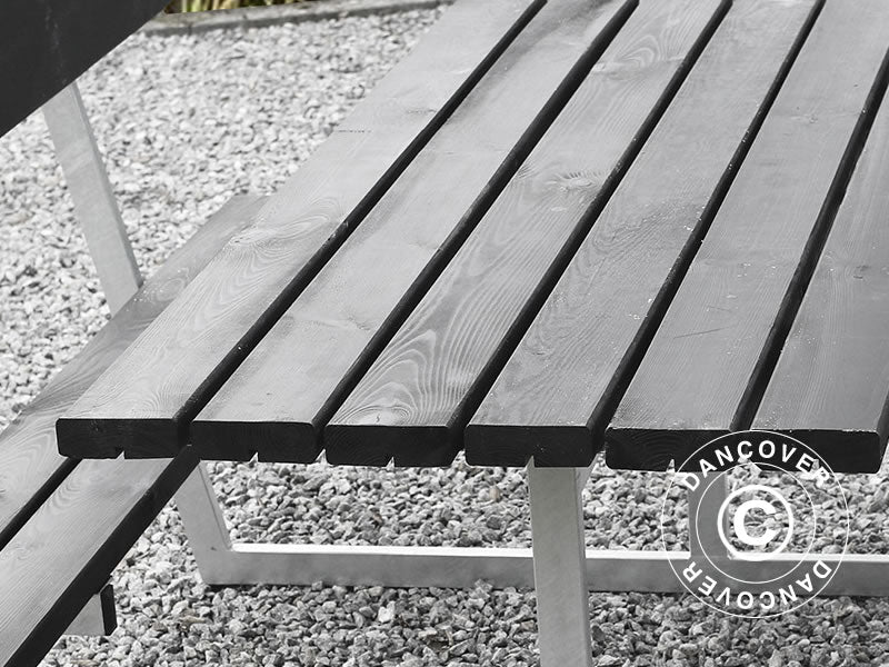 Picnic table w/backrest, 1.8x1.75x0.85 m, Black