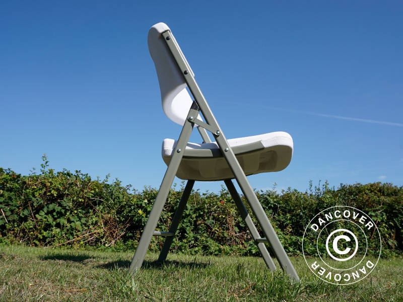Folding Chair 48x43x89 cm, Light grey/White, 4 pcs.