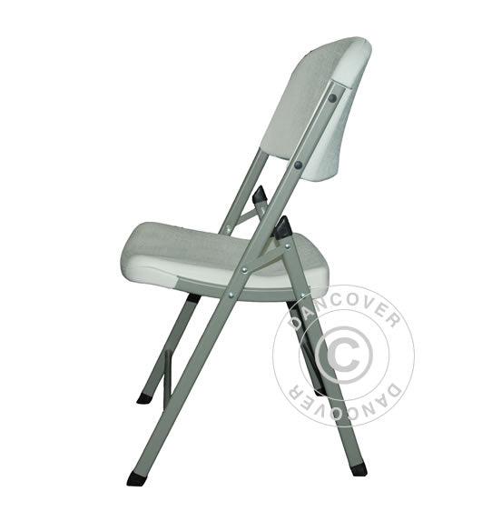 Folding Chair 48x43x89 cm, Light grey/White, 4 pcs.