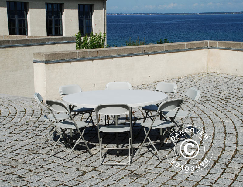 Round folding table Ø154 cm, Light grey (1 pcs.)