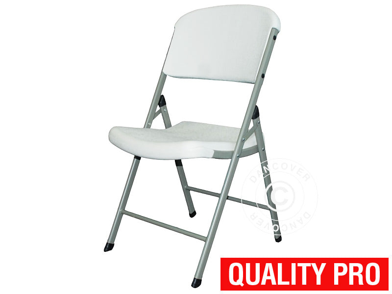 Party package, 1 folding table (180cm) + 8 chairs, Light grey/White