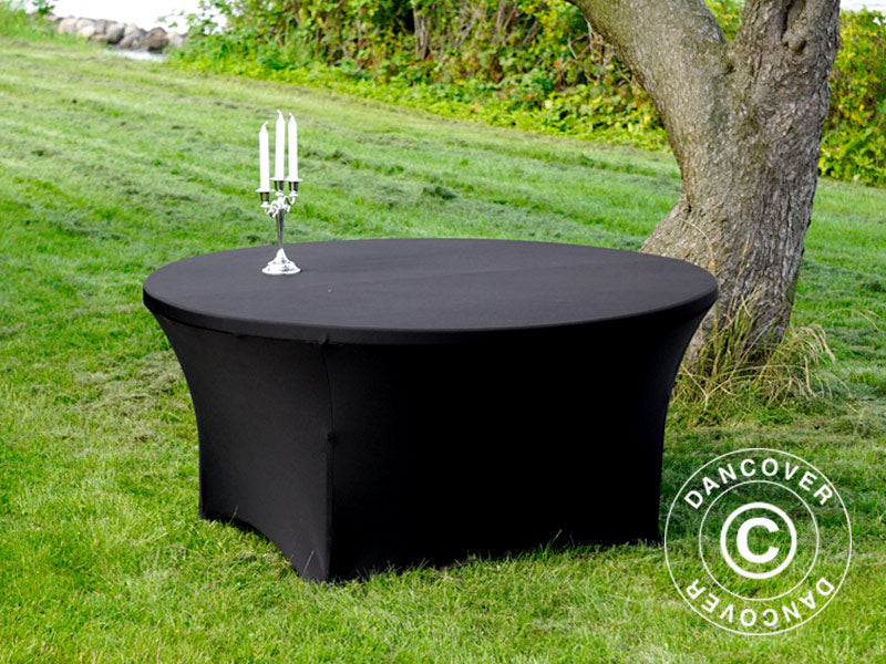 Stretch table cover Ø152x74 cm, Black