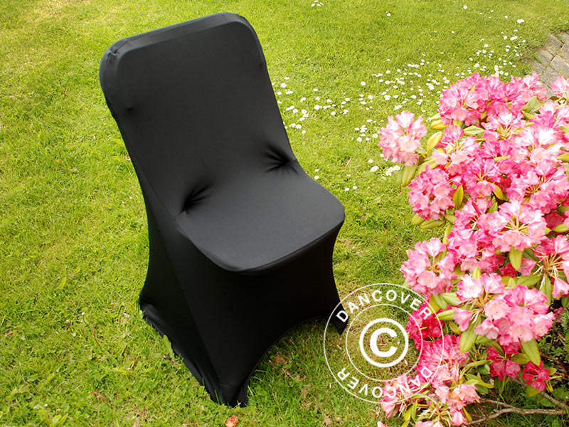Stretch chair cover 44x44x80 cm, Black (10 pcs.)