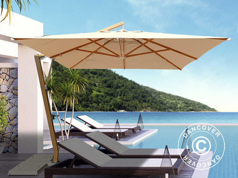 Cantilever parasol Antigua, 3x4 m, Sand