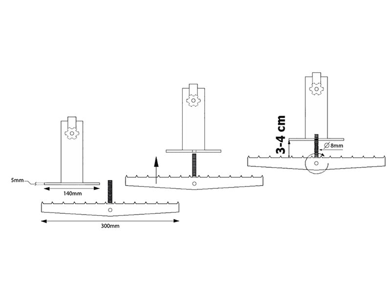 Parasol base for wooden terrace, Silver
