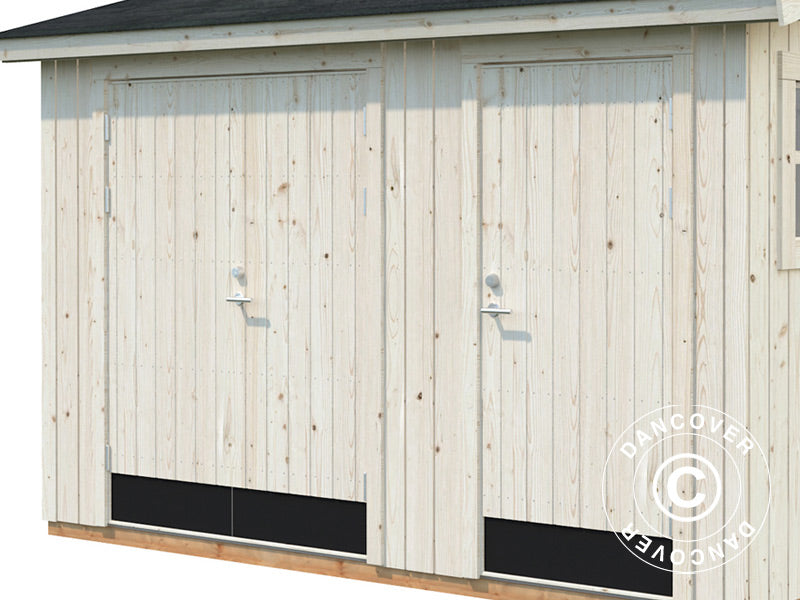 Wooden shed w/floor, 3.44x2.21x2.47 m, 6.6 m², Natural