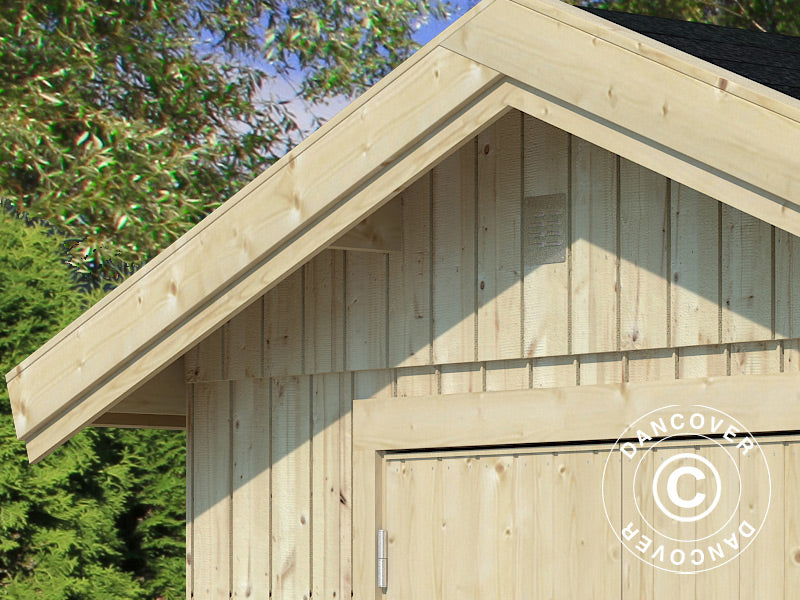 Wooden shed w/floor, 2.75x3.44x2.67 m, 8.4 m², Natural