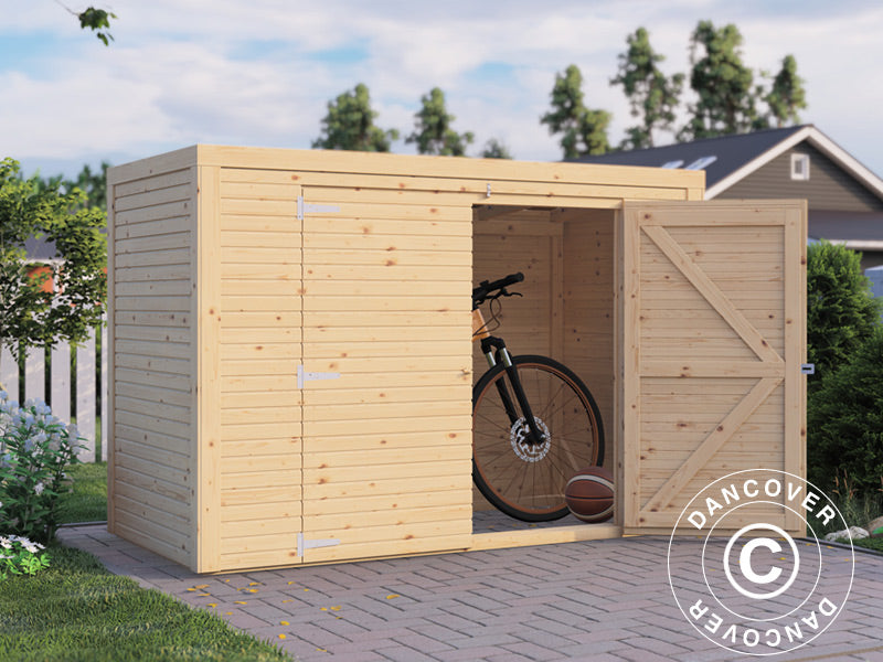Wooden Bike Shed, Bertilo Box Bike, 2.07x1.03x1.43 m, 2.1 m², Natural