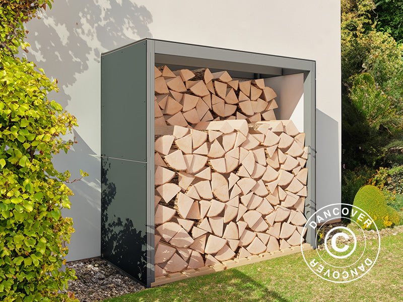 Wood Storage, Bertilo HPL 2, 1.51x0.75x1.54 m, 1.13 m², Anthracite/White ONLY 4 PCS. LEFT