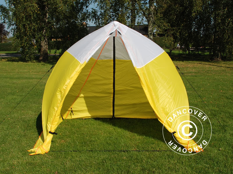 Work tent, FleXshelter Basic Triangle, 1.8x1.9x2 m, Flame-retardant, Yellow/White