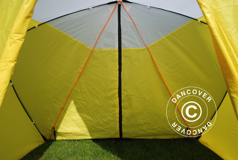 Work tent, FleXshelter Basic Triangle, 1.8x1.9x2 m, Flame-retardant, Yellow/White