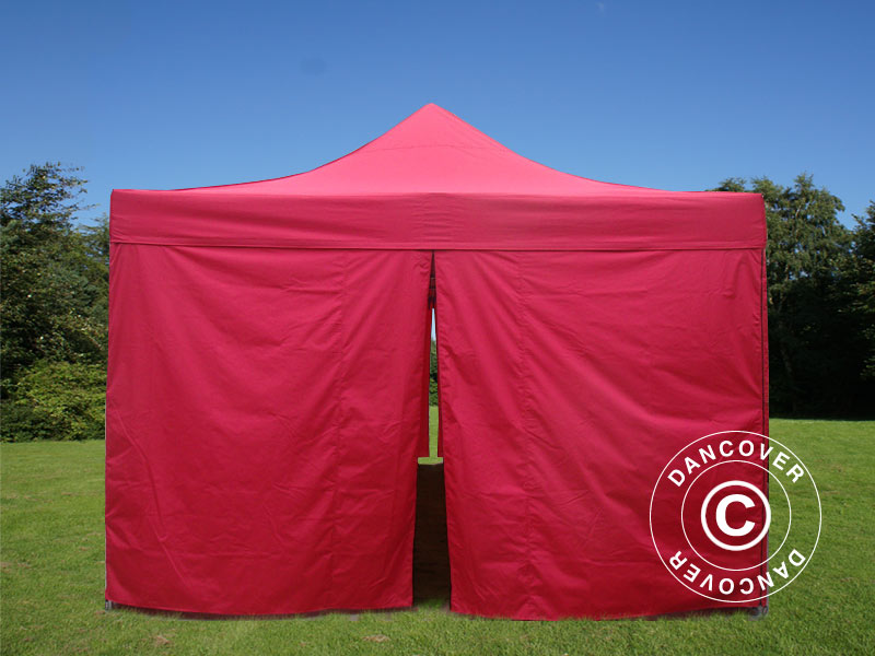 Pop up gazebo FleXtents PRO Steel 4x8 m Red, incl. 6 sidewalls