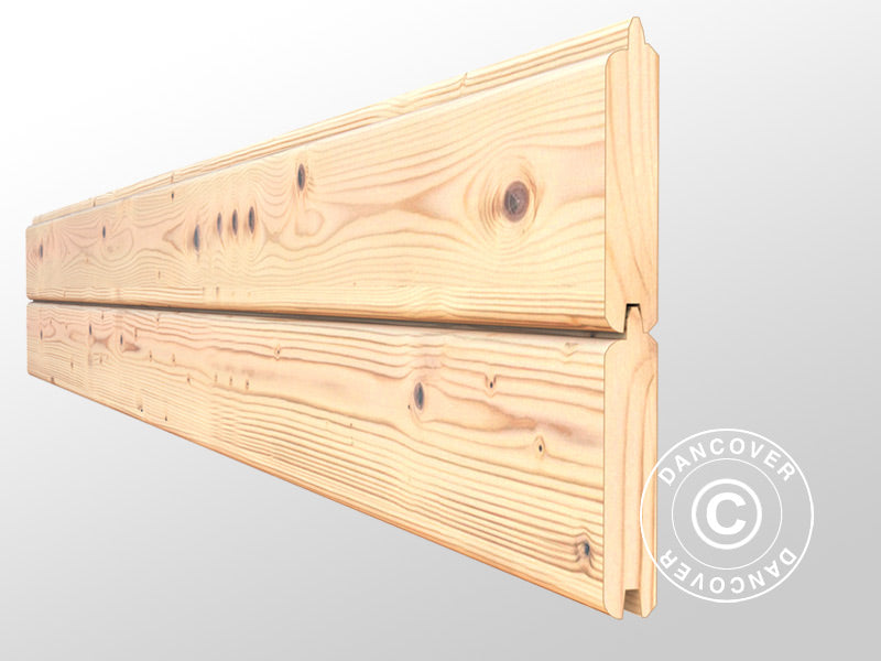 Wooden Shed w/overhang, Bertilo Amrum 3 Plus, 3.86x1.8x2.1 m, 2.78 m² + 4.16 m²